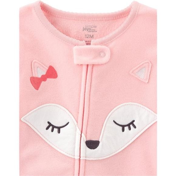 Toddlers and Baby Girls Boys - Loose-Fit Flame Resistant Fleece Footed Pajamas - Picture 3 of 4